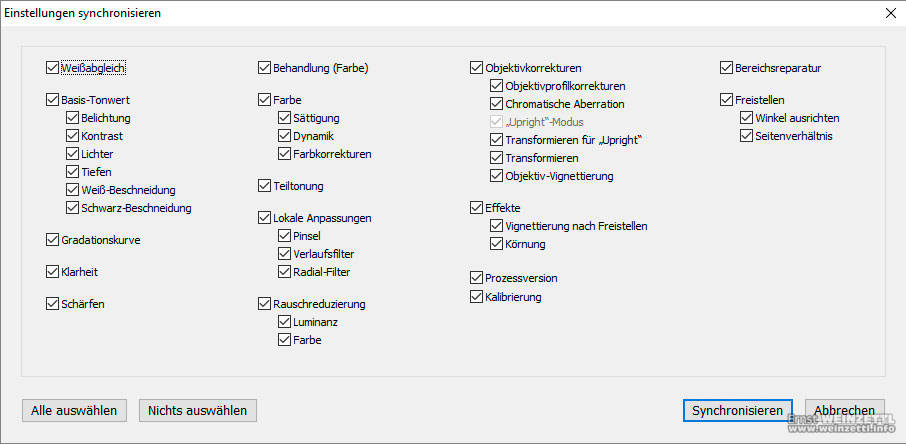 Loupedeck bietet keine Auswahlmöglichkeit, sondern übernimmt derzeit alle Einstellungen