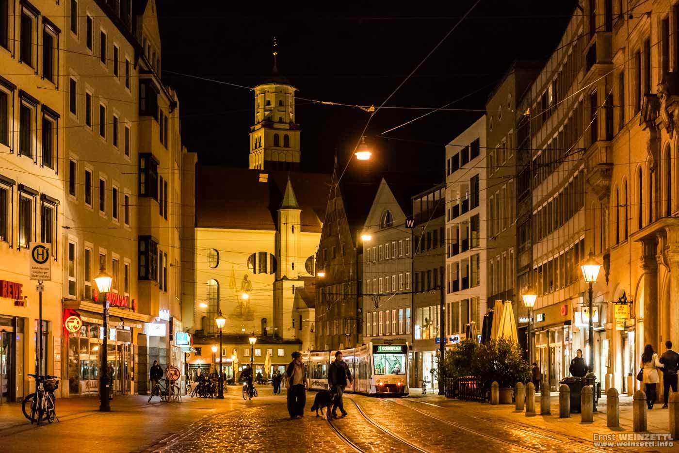 Augsburs Oberstadt bei Nacht