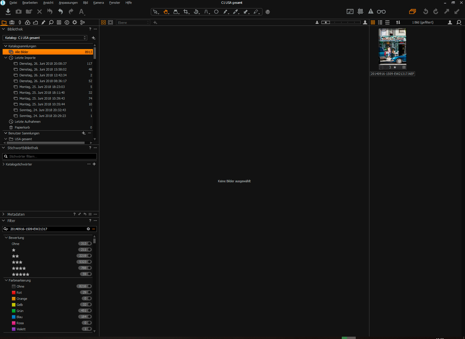 Capture One Bildsuch-Ergebnis