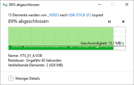 MeZmory USB 3.0 Stick mit exFAT an USB 3.0 Peak