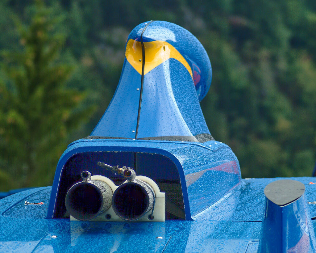 Das Heck eines Rennbootes der Powerboat-Klasse
