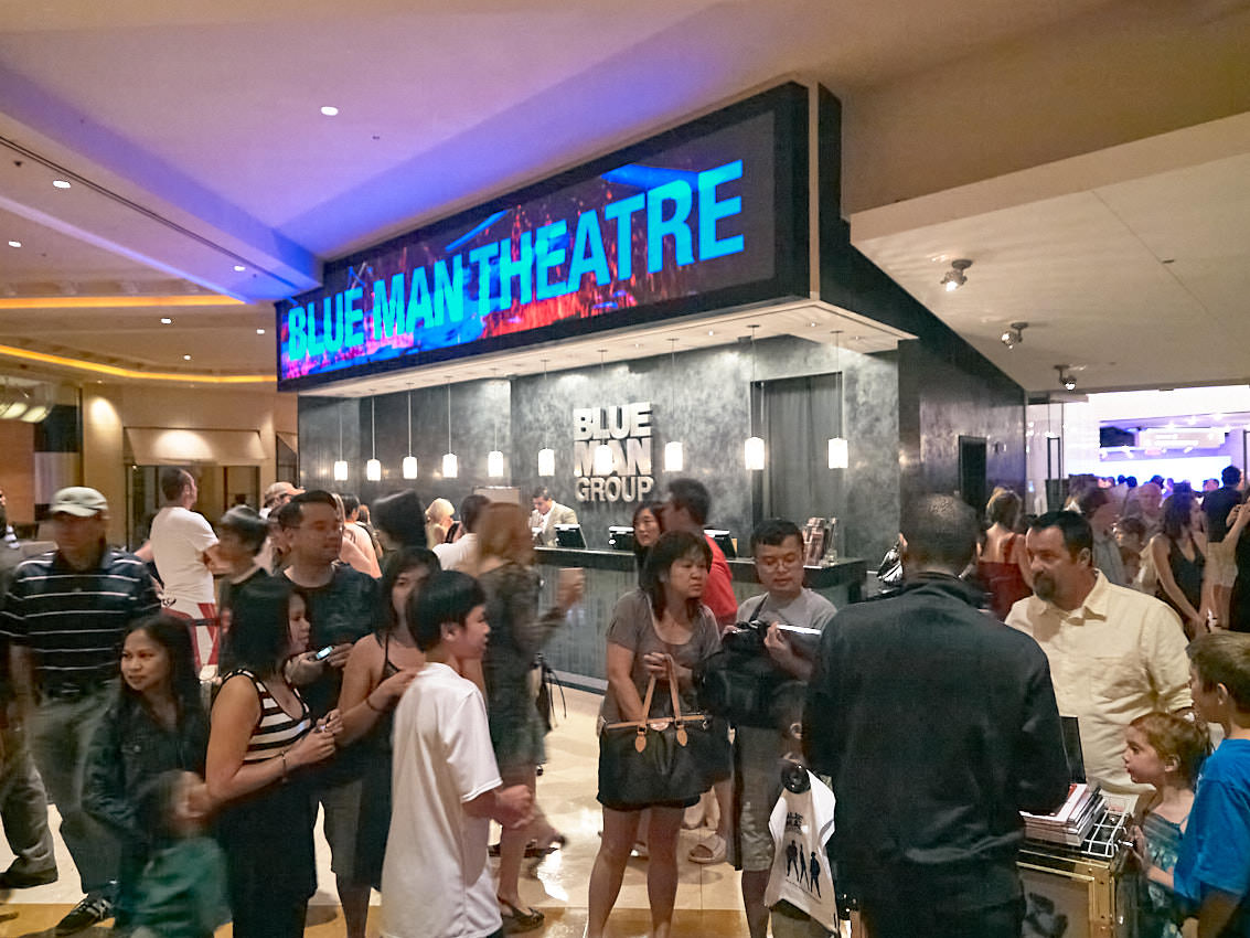 Das Blue Man Theatre befindet sich bei unserem Besuch (noch) im Venetian.