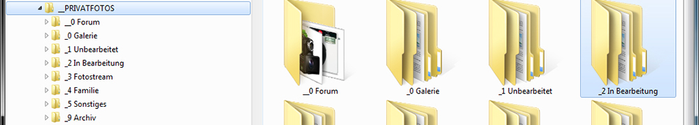Jeder Workflow beginnt bereits bei der Vorbereitung: So sieht die Ordnerstruktur für meine Ablage aus.