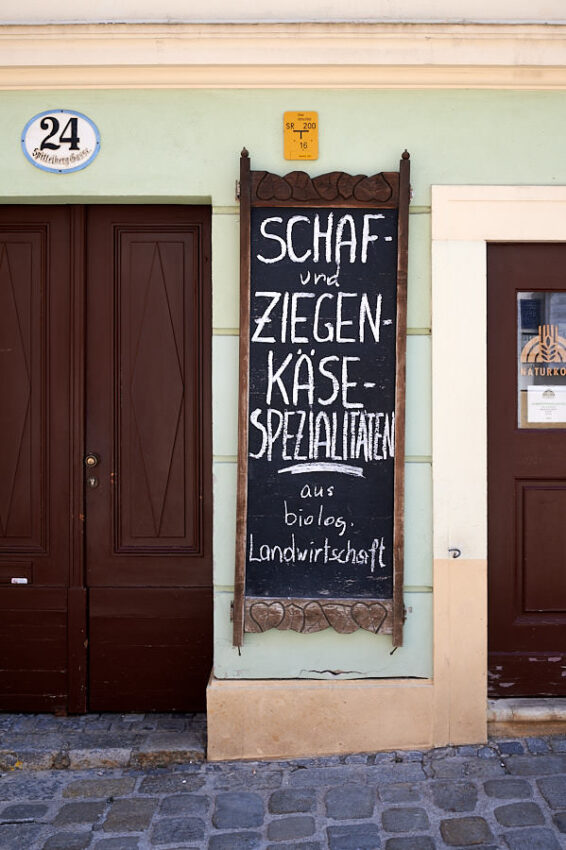 Ein Naturkostladen in der Spittelberg-Gasse