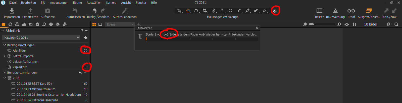 Capture One Aktivitäten Übersicht 002