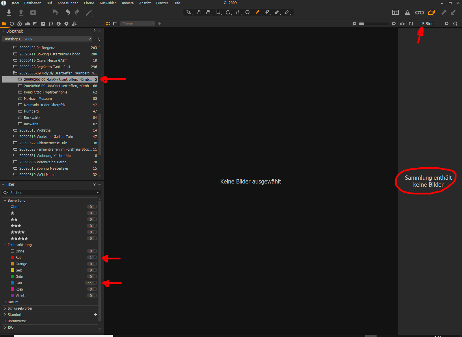 Capture One Filter-Fehlanzeige 001