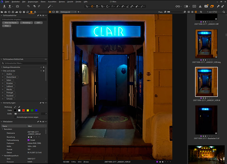 Capture One Pro HDR-Zusammenführung