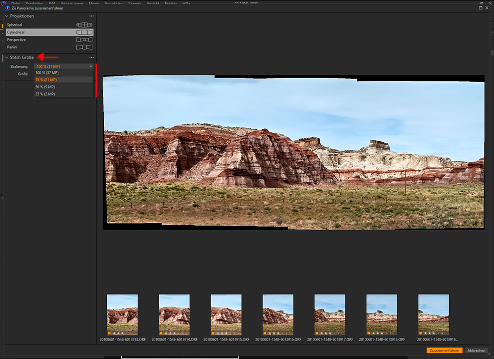 Capture One Pro 22 - Panoramafunktion