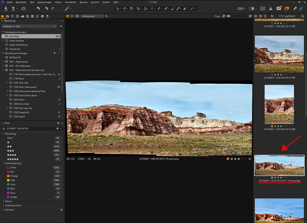 Capture One Pro 22 - Panoramafunktion