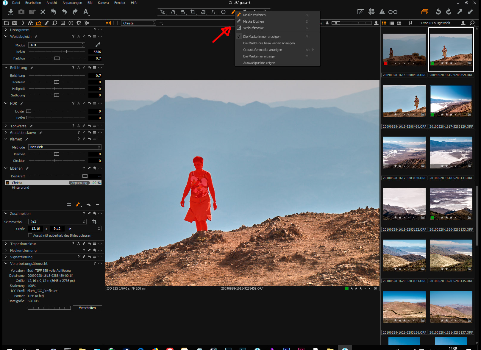 Capture One Anpassungsebene Maske erstellen