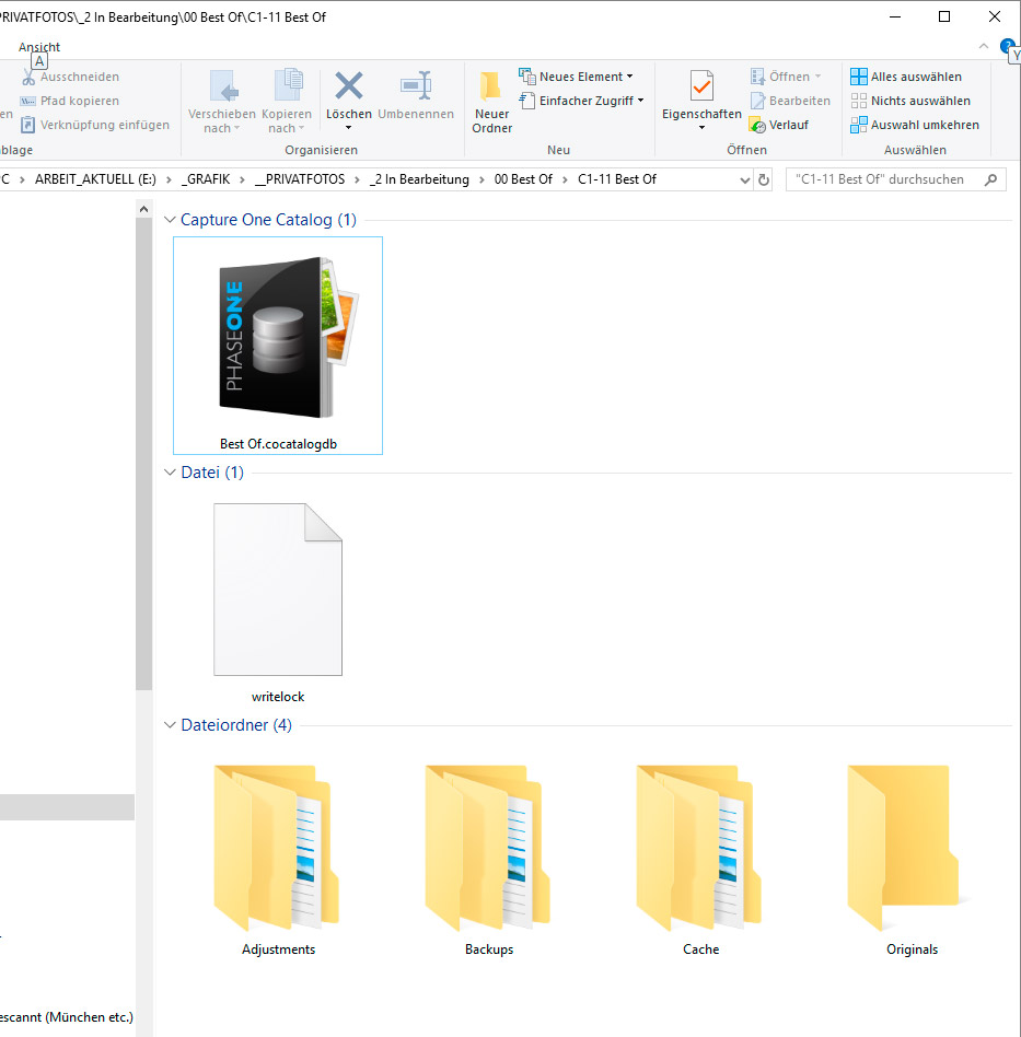 Wie wär's mit einem Backup-Verzeichnis gleich in der Capture One Ordnerstruktur?