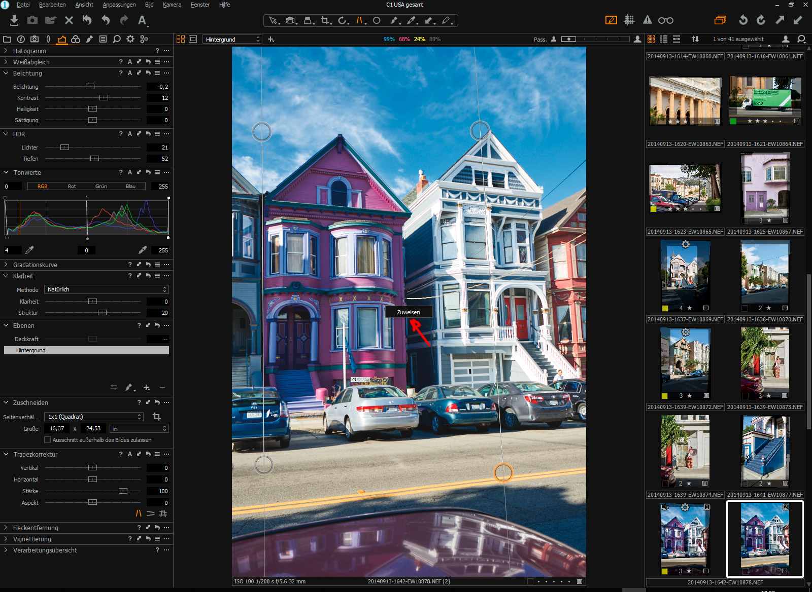 Capture One Entzerren 2