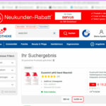 Shop-Apotheke im stinknormalen Chrome-Browser am PC.